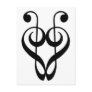 Treble clef heart (black) postcards
