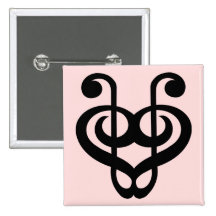 Treble Clef Heart Button