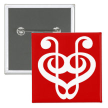 Treble Clef Heart Button
