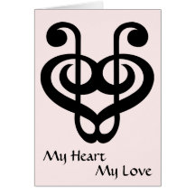 Treble Clef Heart Love Card