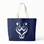 Treble Clef Heart (white) Bag