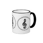 Treble Clef Music Note Design Coffee Mug