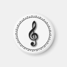 Treble Clef Music Note Design Fridge Magnet