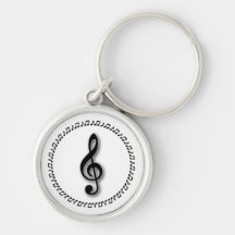 Treble Clef Music Note Design Keychain