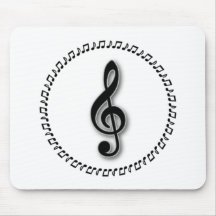 Treble Clef Music Note Design Mouse Pad