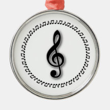 Treble Clef Music Note Design Christmas Tree Ornaments