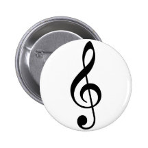 Treble Clef Pinback Button