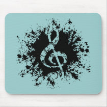 Treble Clef Splat Mouse Pad