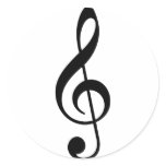 Treble Clef Round Stickers