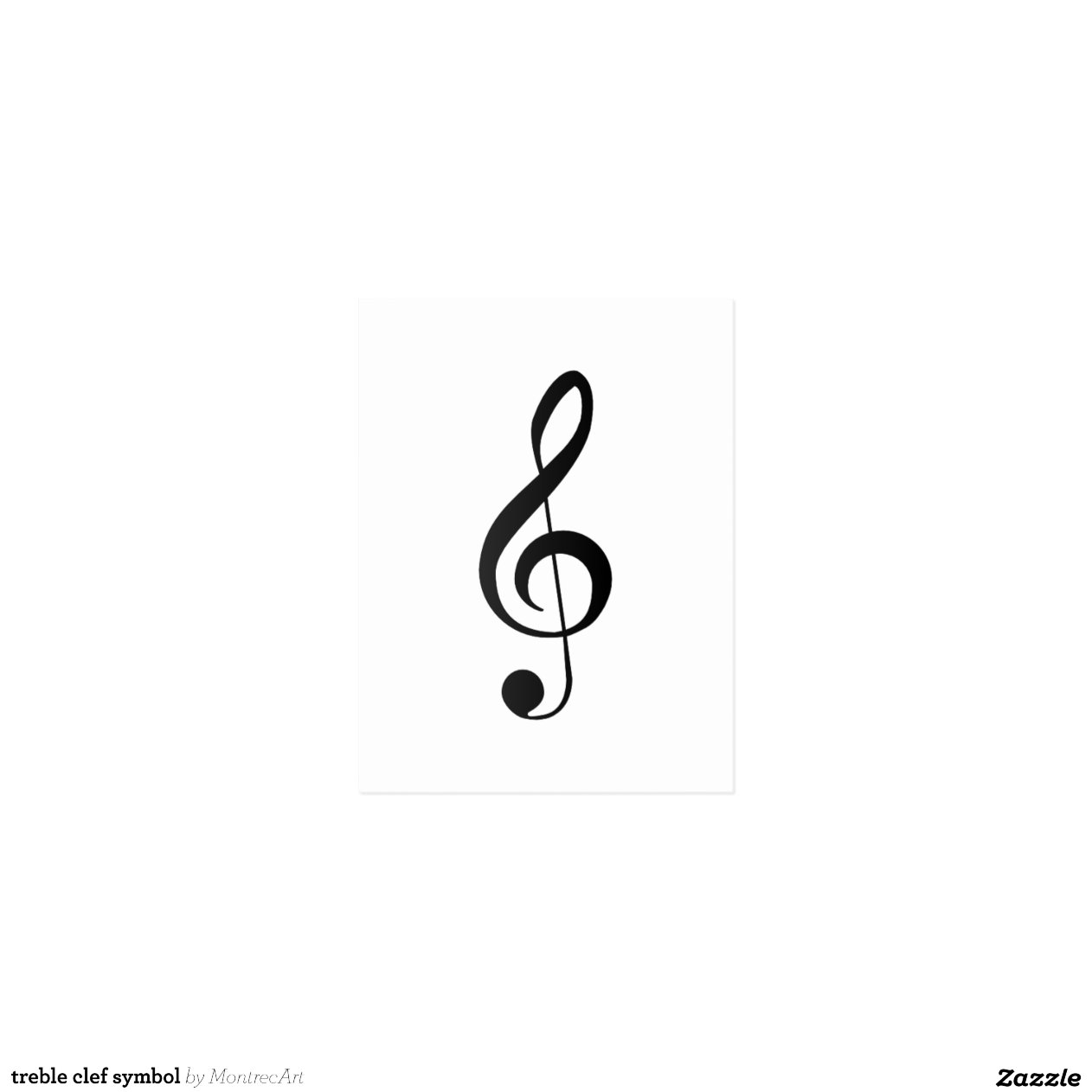 treble clef symbol postcard | Zazzle