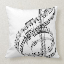Treble Clef Throw Pillows