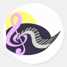 Treble Clef with keyboard graphic Stickers