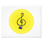 Treble horn clef blue with yellow circle photo art