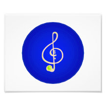 Treble horn clef pink Blue circle Photo Art