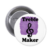 treble maker clef black funny music design button