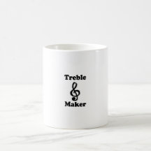 treble maker clef black funny music design coffee mugs