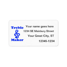 treble maker clef blue music design labels