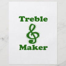 treble maker clef green funny music design flyer design