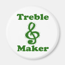 treble maker clef green funny music design magnet