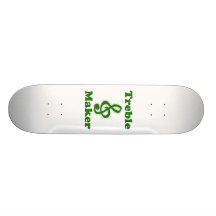 treble maker clef green funny music design skate boards