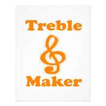 treble maker clef orange funny music design announcements