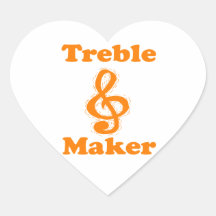 treble maker clef orange funny music design stickers