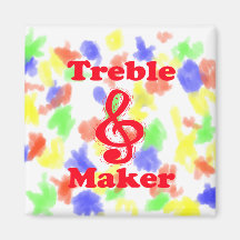 treble maker clef red music design fridge magnets