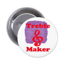 treble maker clef red music design pinback buttons