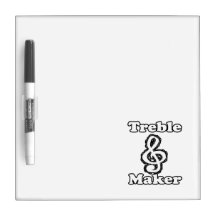 treble maker clef white blk outline music humour Dry-Erase boards