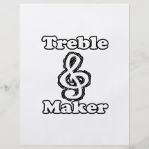 treble maker clef white blk outline music humour flyer