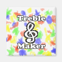 treble maker clef white blk outline music humour magnets