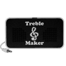 treble maker clef white blk outline music humour travel speakers