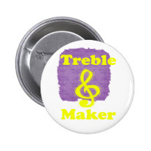 treble maker clef yellow funny music design buttons