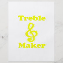 treble maker clef yellow funny music design flyer design