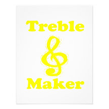 treble maker clef yellow funny music design announcements