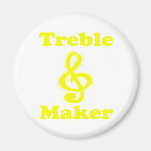 treble maker clef yellow funny music design fridge magnets