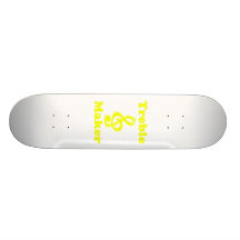 treble maker clef yellow funny music design skateboard decks