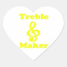 treble maker clef yellow funny music design stickers