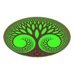 Tree 2 Fractal Art Oval Sticker