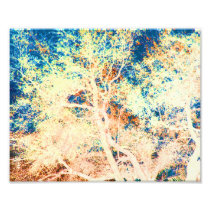 Tree abstract orange and blue background