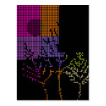 Tree and Moon Colourful Disco Lights Postcards