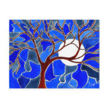 Tree and Moon on Canvas - Blue Postcards