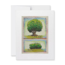 Tree and Shrub - Tiny Art miniature painting Personalized Invite