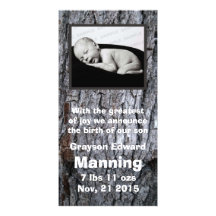 Tree Baby Announcement Custom Photo Card