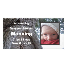 Tree Baby Announcement Personalized Photo Card