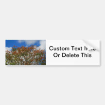 Tree Blue Sky Orange Flowers Image Bumper Stickers