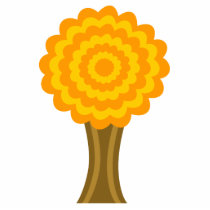 Tree. Golden Autumn colours. Funky Design. Acrylic Cut Outs