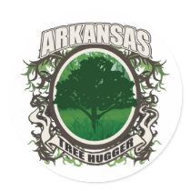 Tree Hugger Arkansas Round Sticker