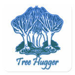 Tree Hugger Blue Trees Nature Environmentalist stickers