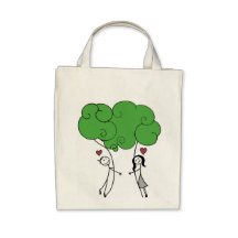 Tree Hugger Grocery Tote Canvas Bag